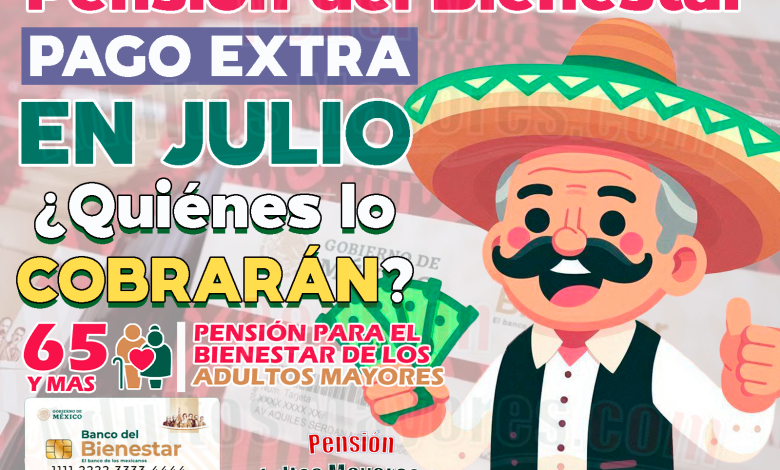 PAGOS EXTRA en Julio. ¿Quiéne son los Pensionados del Bienestar que cobrarán apoyos ADICIONALES en su pago de Julio?