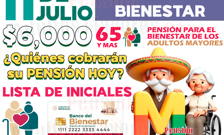 ¿Quiénes cobrarán su Pensión del Bienestar el día de HOY, 11 de JULIO? Lista de INICIALES