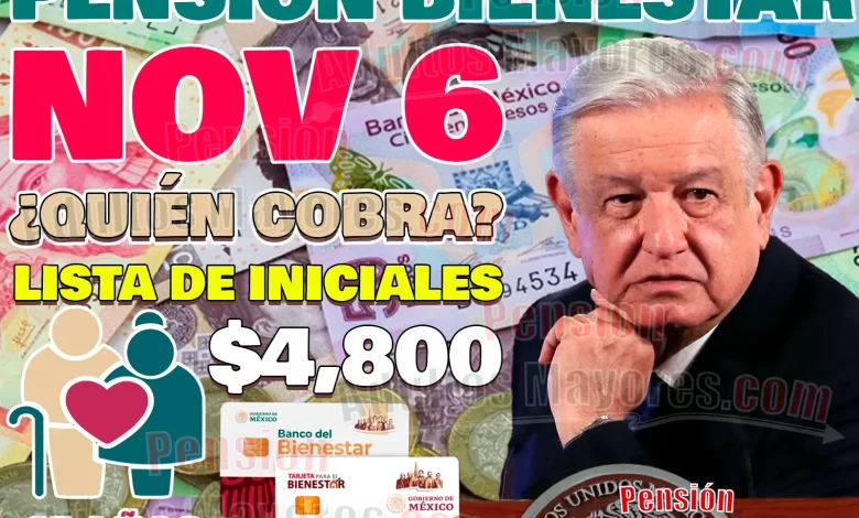 ¿Quiénes cobrarán su Pensión del Bienestar este LUNES 6 de Noviembre?