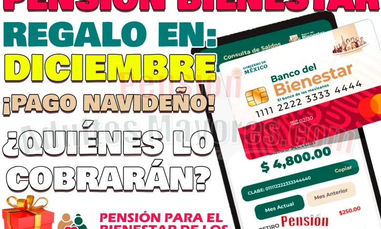 Regalo de NAVIDAD para Pensionados. ¿Quiénes cobrarán su Pensión Bienestar en DICIEMBRE?