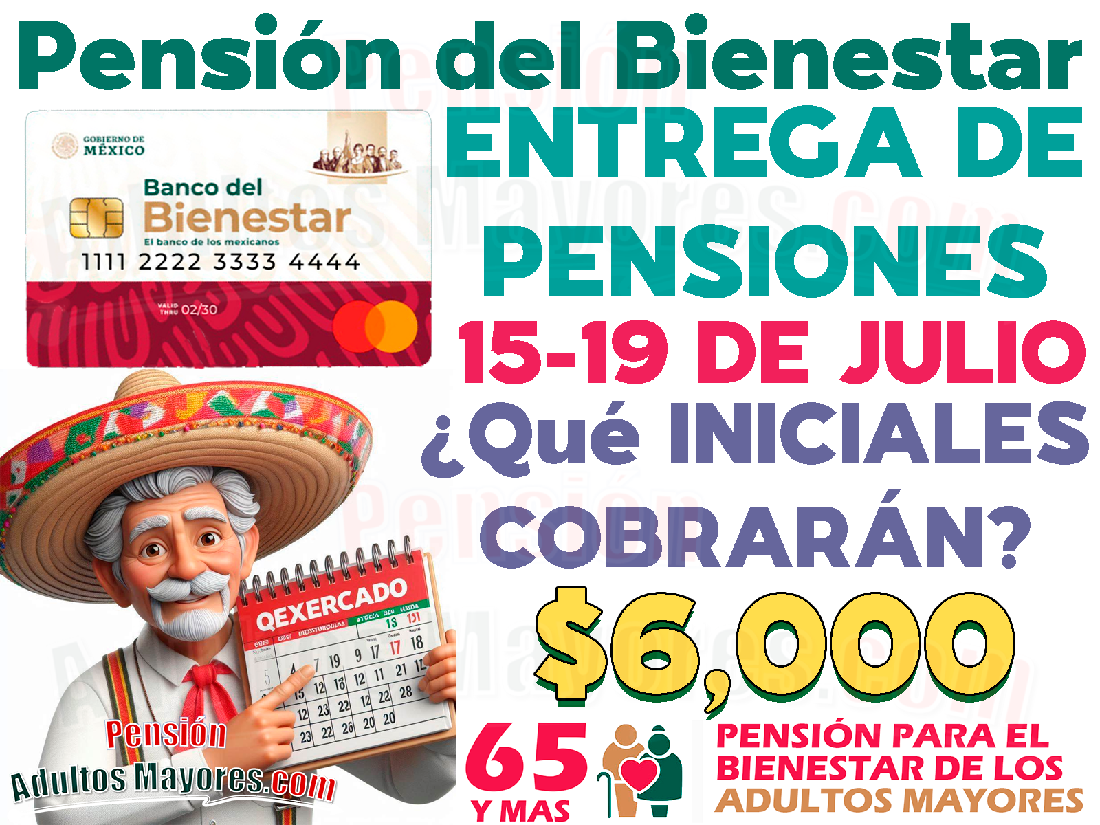 Estas son las INICIALES que recibirán su apoyo monetario en la ÚLTIMA SEMANA DE PENSIONES