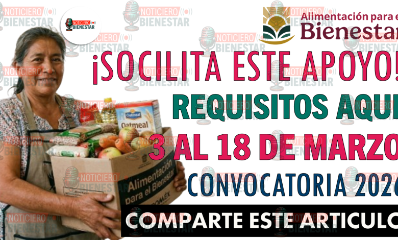 Alimentación para el Bienestar: Convocatoria de permanencia 2026 en el Estado de México