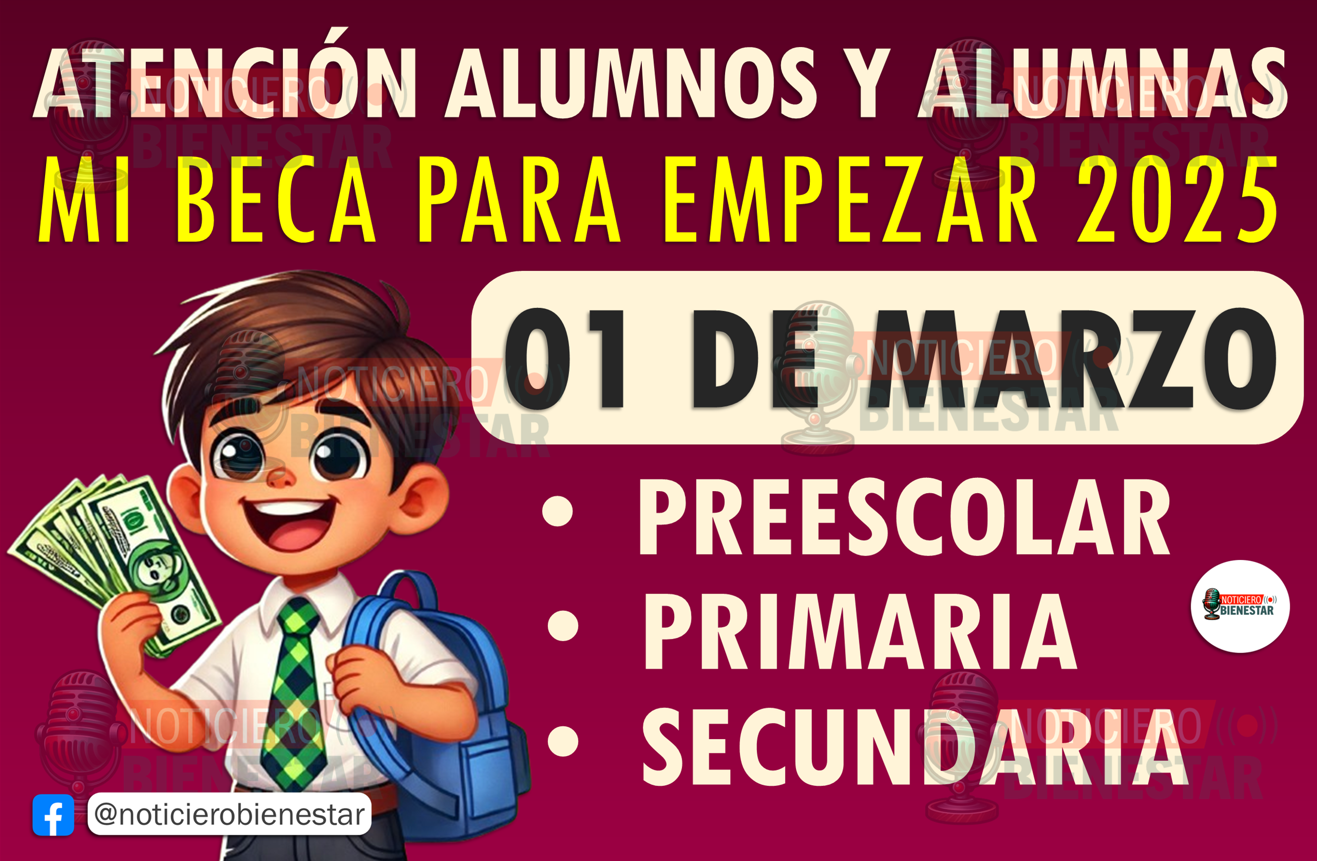 Próximo pago de Mi Beca para Empezar: 01 de marzo de 2025