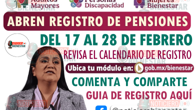 Registro para la Pensión para Adultos Mayores, Mujeres Bienestar y Personas con Discapacidad